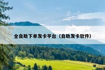 全自助下单发卡平台（自助发卡软件）
