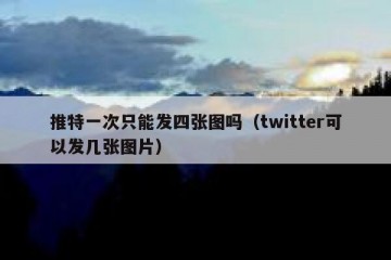 推特一次只能发四张图吗（twitter可以发几张图片）