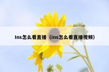 Ins怎么看直播（ins怎么看直播视频）