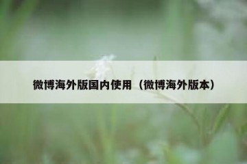 微博海外版国内使用（微博海外版本）