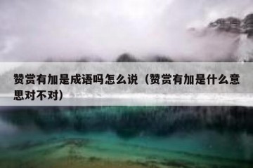 赞赏有加是成语吗怎么说（赞赏有加是什么意思对不对）