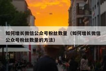 如何增长微信公众号粉丝数量（如何增长微信公众号粉丝数量的方法）