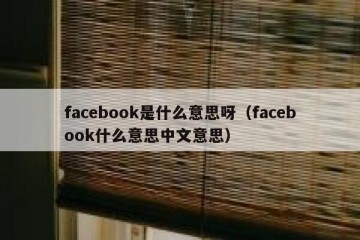 facebook是什么意思呀（facebook什么意思中文意思）