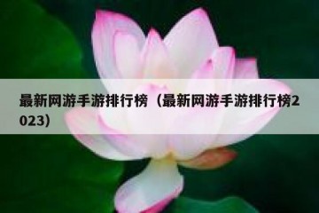 最新网游手游排行榜（最新网游手游排行榜2023）