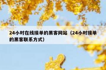 24小时在线接单的黑客网站（24小时接单的黑客联系方式）