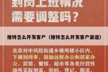 推特怎么开发客户（推特怎么开发客户渠道）