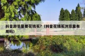 抖音游览量要花钱买?（抖音花钱买浏览量有用吗）