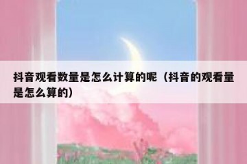 抖音观看数量是怎么计算的呢（抖音的观看量是怎么算的）