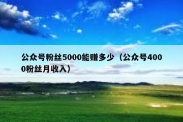 公众号粉丝5000能赚多少（公众号4000粉丝月收入）
