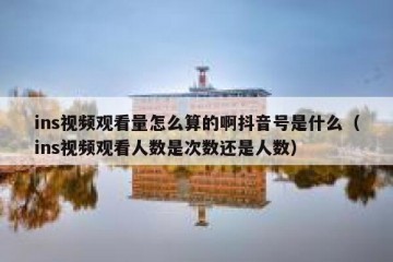 ins视频观看量怎么算的啊抖音号是什么（ins视频观看人数是次数还是人数）