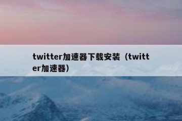 twitter加速器下载安装（twitter加速器）