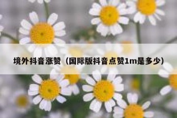 境外抖音涨赞（国际版抖音点赞1m是多少）