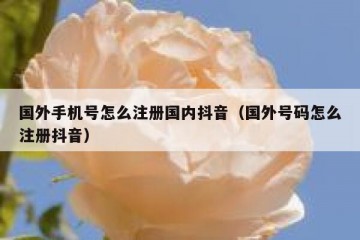 国外手机号怎么注册国内抖音（国外号码怎么注册抖音）