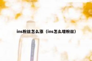 ins粉丝怎么涨（ins怎么增粉丝）
