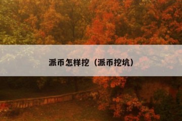 派币怎样挖（派币挖坑）