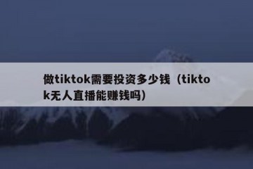 做tiktok需要投资多少钱（tiktok无人直播能赚钱吗）