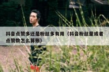 抖音点赞多还是粉丝多有用（抖音粉丝量或者点赞数怎么算账）