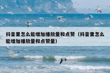 抖音里怎么能增加播放量和点赞（抖音里怎么能增加播放量和点赞量）