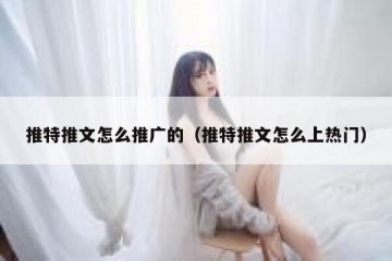推特推文怎么推广的（推特推文怎么上热门）