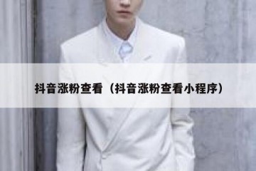 抖音涨粉查看（抖音涨粉查看小程序）
