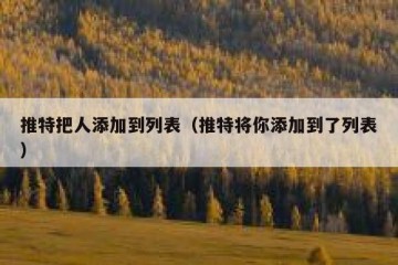 推特把人添加到列表（推特将你添加到了列表）