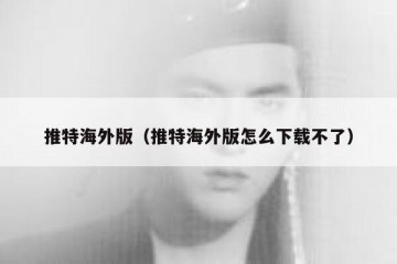 推特海外版（推特海外版怎么下载不了）