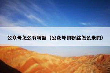 公众号怎么有粉丝（公众号的粉丝怎么来的）