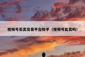 视频号买卖交易平台知乎（视频号能卖吗）