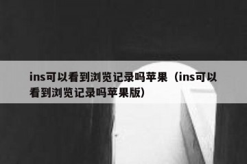 ins可以看到浏览记录吗苹果（ins可以看到浏览记录吗苹果版）
