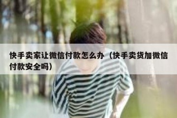 快手卖家让微信付款怎么办（快手卖货加微信付款安全吗）