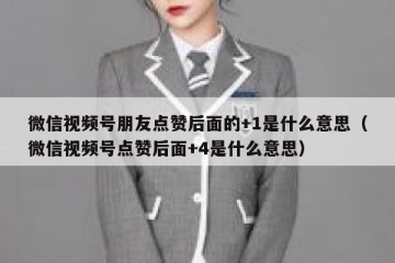 微信视频号朋友点赞后面的+1是什么意思（微信视频号点赞后面+4是什么意思）