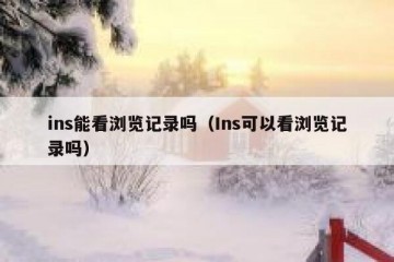 ins能看浏览记录吗（Ins可以看浏览记录吗）