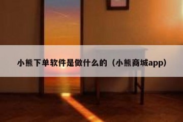 小熊下单软件是做什么的（小熊商城app）
