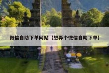 微信自助下单网站（想弄个微信自助下单）