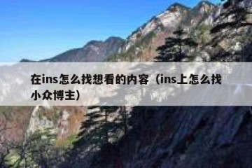 在ins怎么找想看的内容（ins上怎么找小众博主）