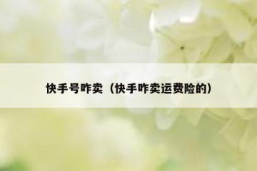 快手号咋卖（快手咋卖运费险的）