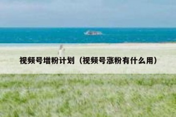 视频号增粉计划（视频号涨粉有什么用）