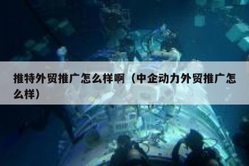 推特外贸推广怎么样啊（中企动力外贸推广怎么样）