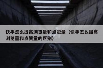 快手怎么提高浏览量和点赞量（快手怎么提高浏览量和点赞量的区别）