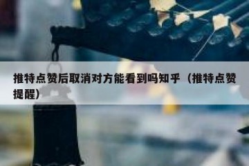 推特点赞后取消对方能看到吗知乎（推特点赞提醒）