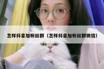 怎样抖音加粉丝群（怎样抖音加粉丝群微信）