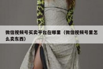 微信视频号买卖平台在哪里（微信视频号里怎么卖东西）