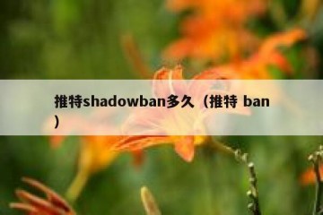 推特shadowban多久（推特 ban）