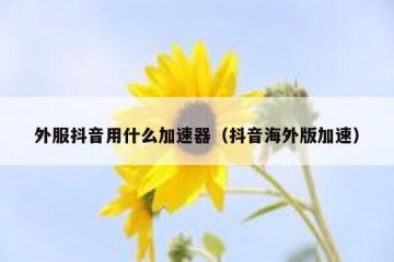 外服抖音用什么加速器（抖音海外版加速）