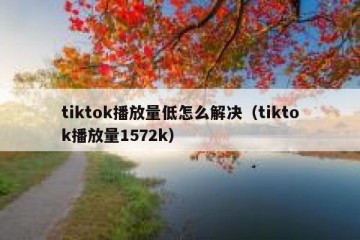 tiktok播放量低怎么解决（tiktok播放量1572k）