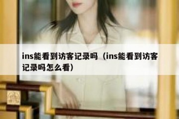 ins能看到访客记录吗（ins能看到访客记录吗怎么看）