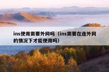 ins使用需要外网吗（ins需要在连外网的情况下才能使用吗）