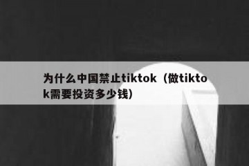 为什么中国禁止tiktok（做tiktok需要投资多少钱）