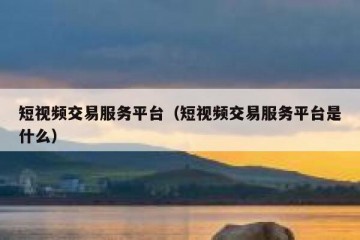 短视频交易服务平台（短视频交易服务平台是什么）