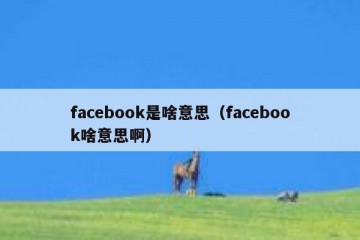 facebook是啥意思（facebook啥意思啊）